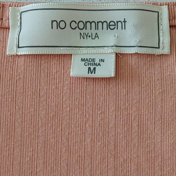 No Comment NY.LA Peach Short Sleeve V-neck Crop Top Juniors Size M - Picture 6 of 8